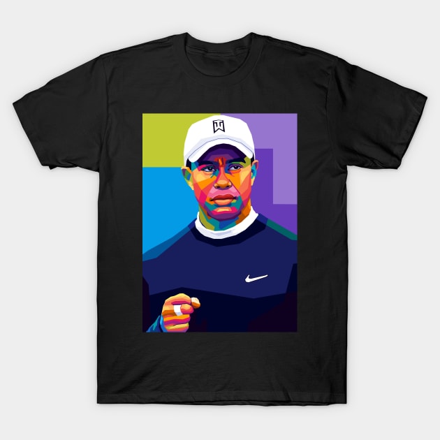 Tiger Woods Pop Art T-Shirt by SiksisArt